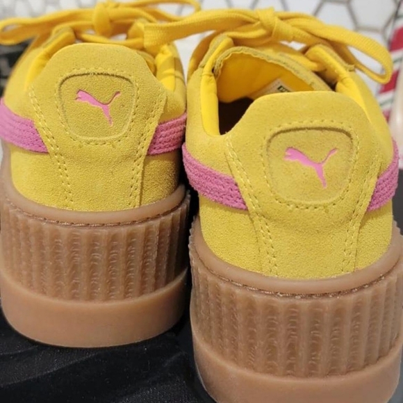 Puma Cleated Creeper SuedeWns 366268-03 Womens LemonSneaker Shoes Size 8.5 - Picture 2 of 7